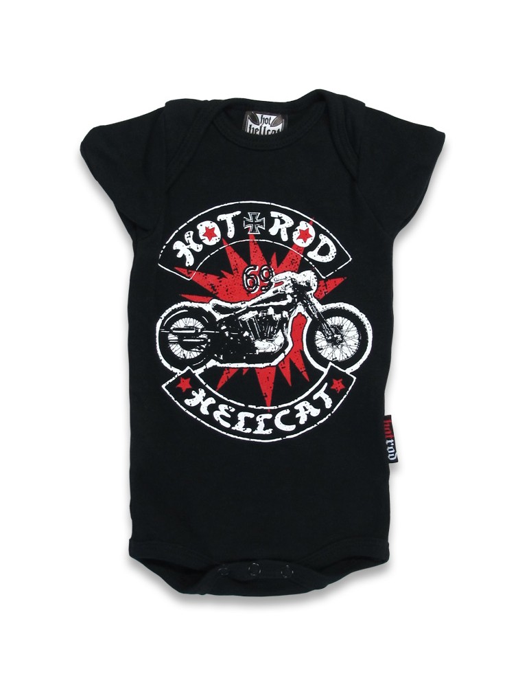 Body Bébé Hotrod Hellcat Bobber moto sur éclair rouge
