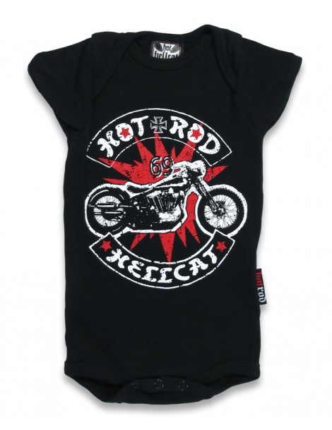 Body Bébé Hotrod Hellcat Bobber moto sur éclair rouge