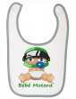 Bavoir à scratch Bébé Motard - Bébé Assis - casque vert