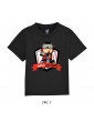 Tee-shirt Bébé Motard Mosquitos - vue de face avec le motif Tricycle rouge - couleur noir