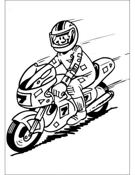 Coloriage moto - 07 (à télécharger)