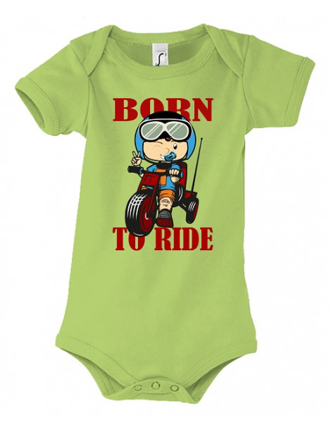 Body Bébé Motard Born to Ride - Red - Vue de face vert