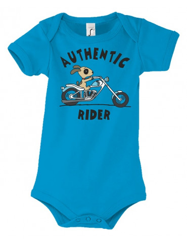 Body Bébé Motard Bambino - Authentic Rider - Vue de face - Aqua