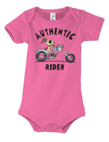 Body Bébé Motard Bambino - Authentic Rider - Vue de face - Rose