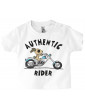 Tshirt Bébé Motard Mosquitos -  Authentic Rider - Vue de face - Blanc