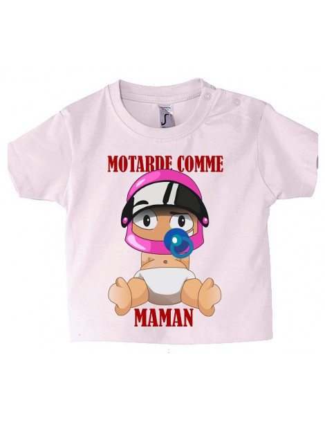 Tee-Shirt bébé Mosquitos BébéMotard - Motarde comme Maman - face