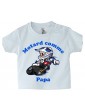 Tee-shirt Bébé Motard - Motard comme Papa - bleu