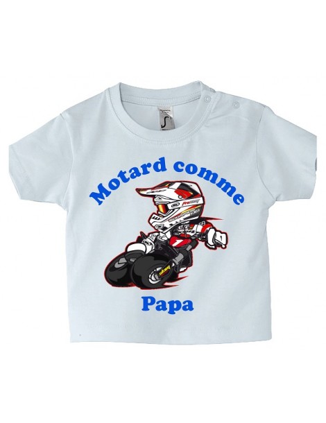 Tee-shirt Bébé Motard - Motard comme Papa - rouge