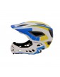 Casque IKON Kiddimoto Bleu Blanc - vue coté gauche