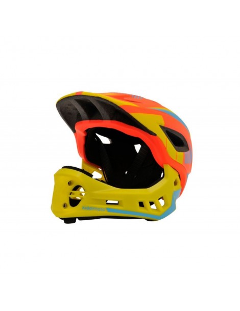 Casque IKON Kiddimoto Orange Jaune - Vue de face