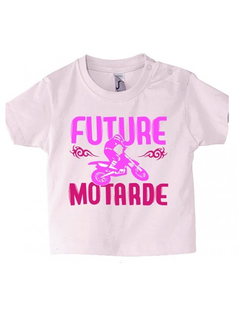 T-shirt Future Motarde - vue de face - rose
