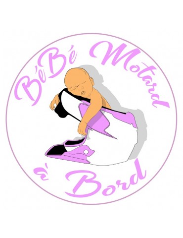 Sticker Bébé Motard à Bord Rose - bébémotard