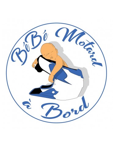 Sticker Bébé Motard à Bord Bleu - bébémotard